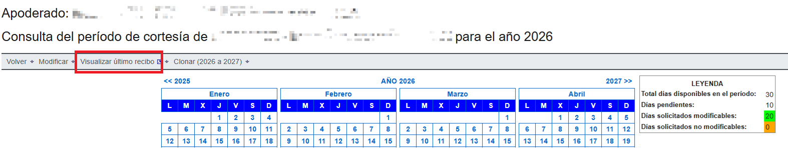 Visualizar &uacute;ltimo recibo